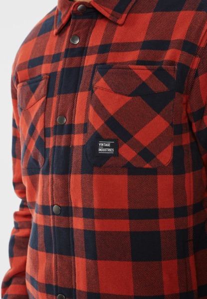 Куртка-рубашка DARVIN Vintage, цвет Orange Check МОДЕЛЬ 4
