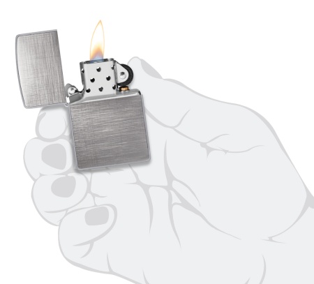 Зажигалка Zippo Classic, Brushed Chrome, цвет серебристый 3