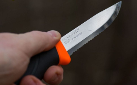Нож Companion Serrated Morakniv, цвет черный оранжевый 6