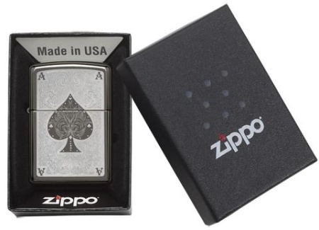 Зажигалка Zippo Classic, Black Ice, чёрная 3