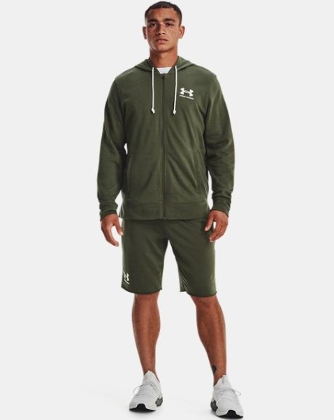 Толстовка Rival Terry LC FZ Under Armour, цвет Green 3